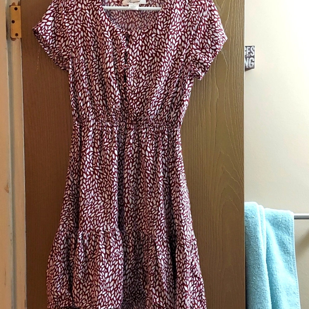 Passport Red & White Floral Summer Midi Dress